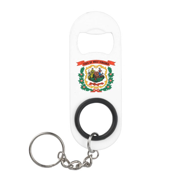 West Virginia State Flag Keychain Bottle Opener (Front)