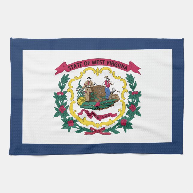 West Virginia State Flag Kitchen Towel (Horizontal)