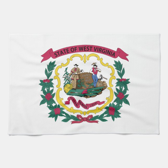 West Virginia State Flag Kitchen Towel (Horizontal)