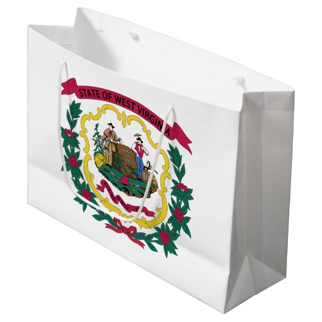West Virginia State Flag Large Gift Bag (Front Angled)