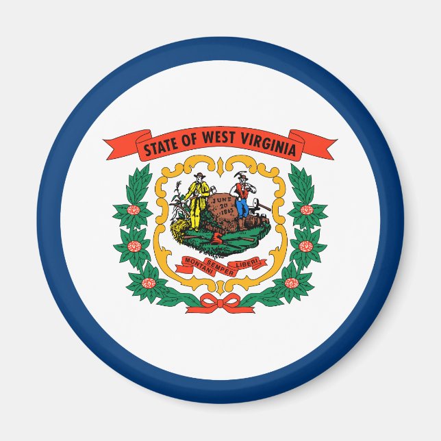 West Virginia State Flag Magnet (Front)