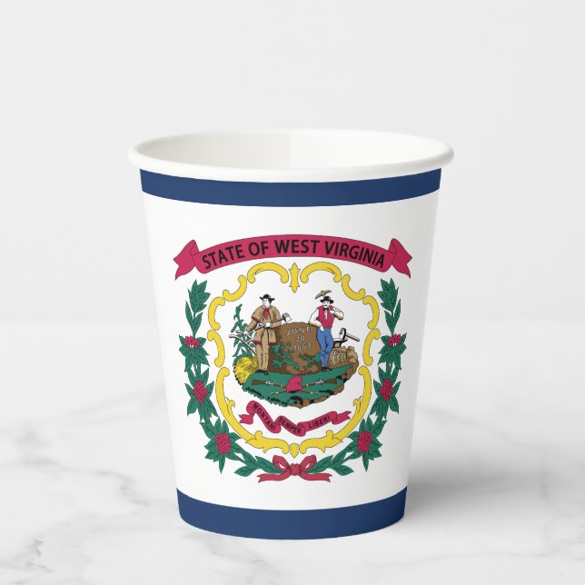 West Virginia State Flag Paper Cups (Left)