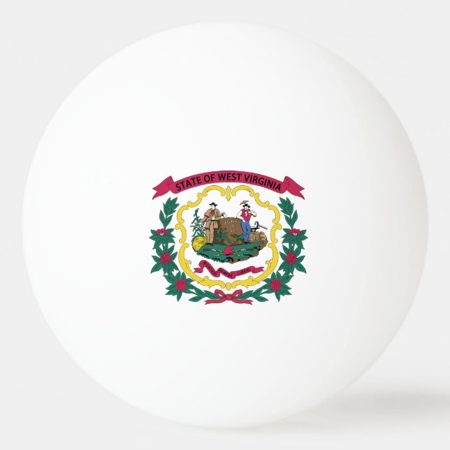 West Virginia State Flag Ping Pong Ball (Front)