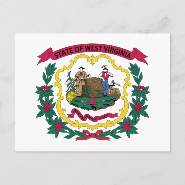 West Virginia State Flag Postcard (Front)