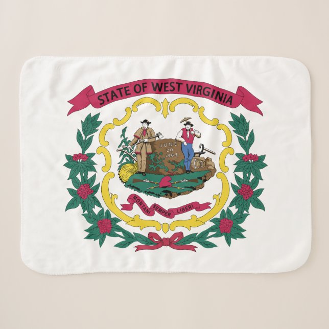 West Virginia State Flag Sherpa Blanket (Front (Horizontal))