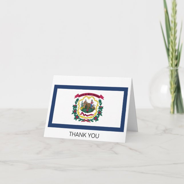 West Virginia State Flag Thank You Card (Front)