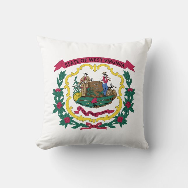West Virginia State Flag Throw Pillow (Front)