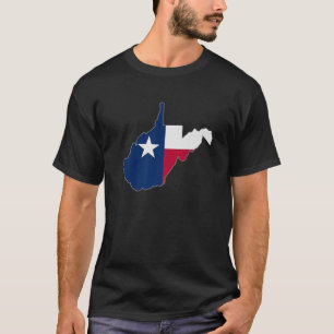 WEST VIRGINIA STATE MAP TEXAS TX Flag Roots Men Wo T-Shirt