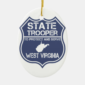 West Virginia State Trooper Protect And Serve Ceramic Ornament