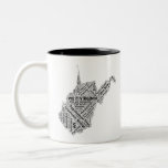 West Virginia State Word Cloud Two-Tone Coffee Mug<br><div class="desc">West Virginia State Word Cloud</div>
