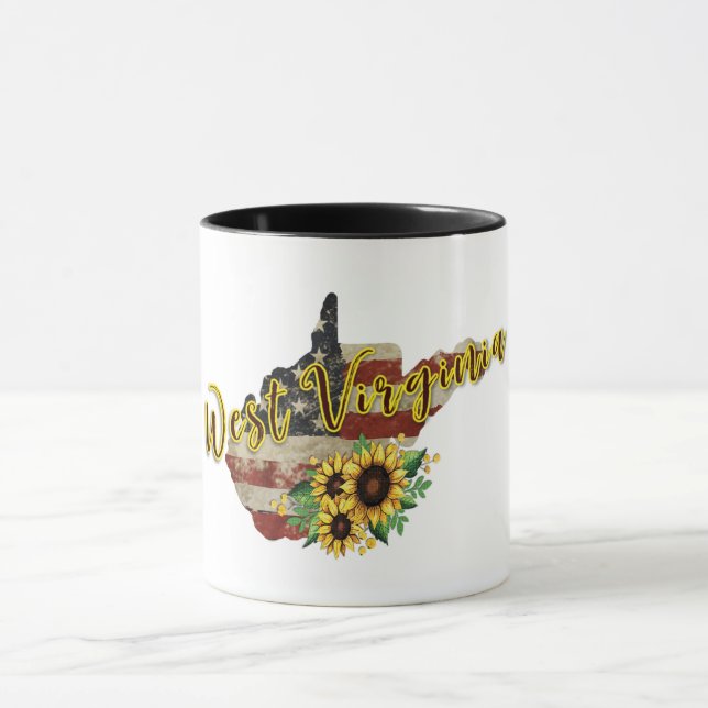 West Virginia /Sunflower/Flag Mug (Center)