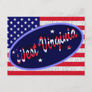 West Virginia US flag postcard