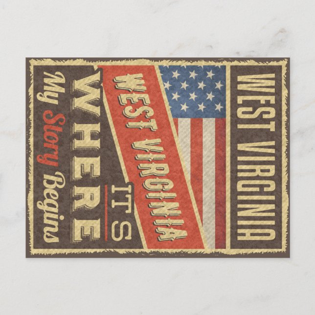 West Virginia USA Flag Postcard (Front)