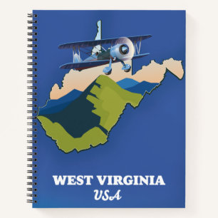 West Virginia USA map Notebook