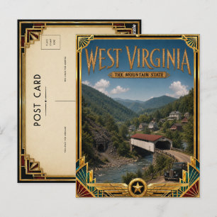 West Virginia Vintage Art Deco Golden Age Postcard