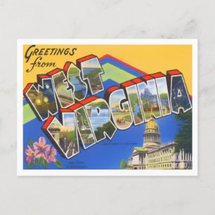 West Virginia Vintage Big Letters Postcard