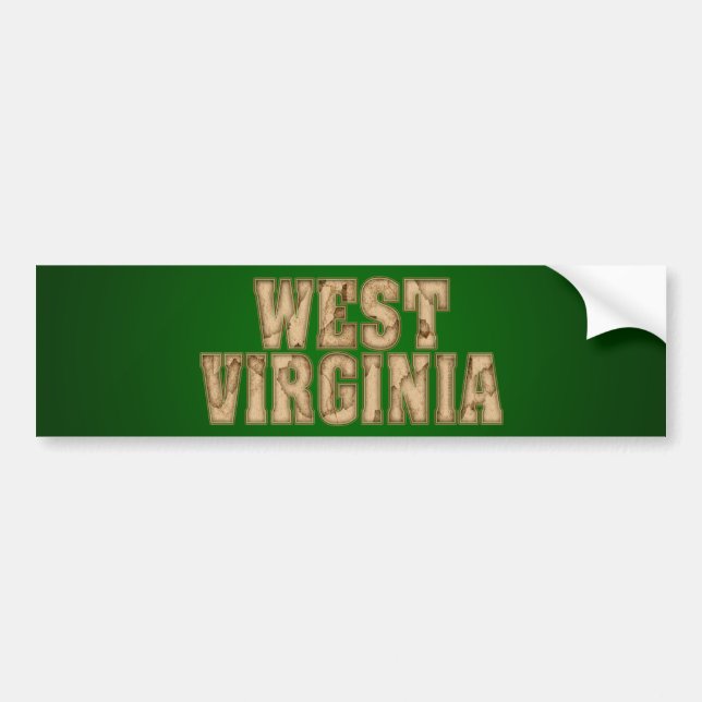 West Virginia Vintage Bumper Sticker (Front)