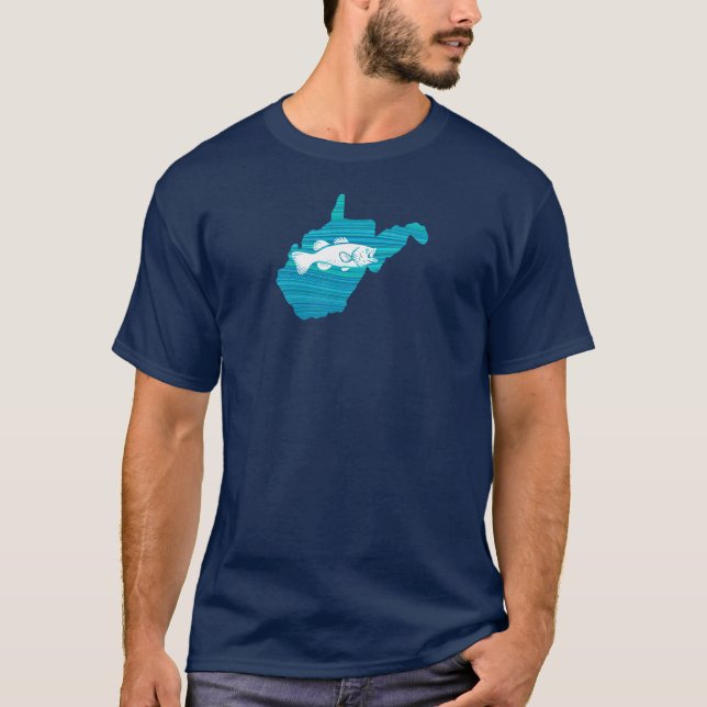 West Virginia Wave Fishing T-Shirt (Front)