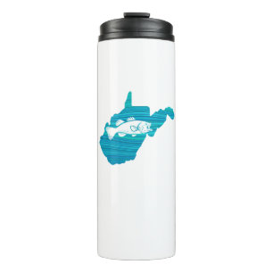West Virginia Wave Fishing Thermal Tumbler