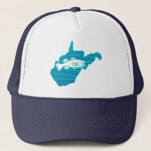 West Virginia Wave Fishing Trucker Hat