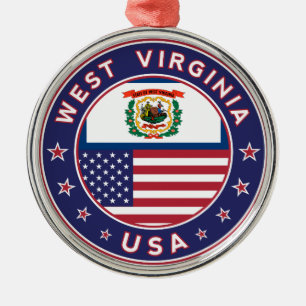 West Virginia, West Virginia sticker, phone case Metal Ornament