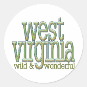 West Virginia-wild and wonderful_8 Classic Round Sticker