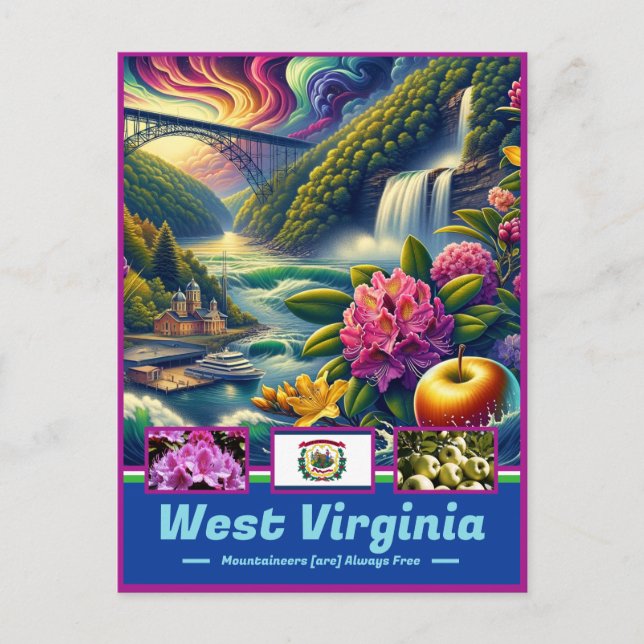 West Virginia Wild Beauty Scenic Postcard (Front)