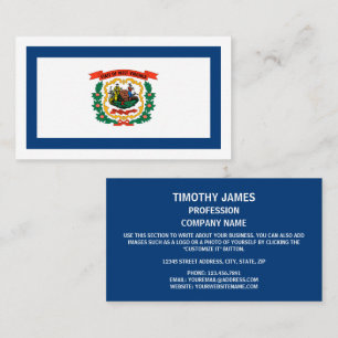 West Virginian Flag, Flag of West Virginia Business Card