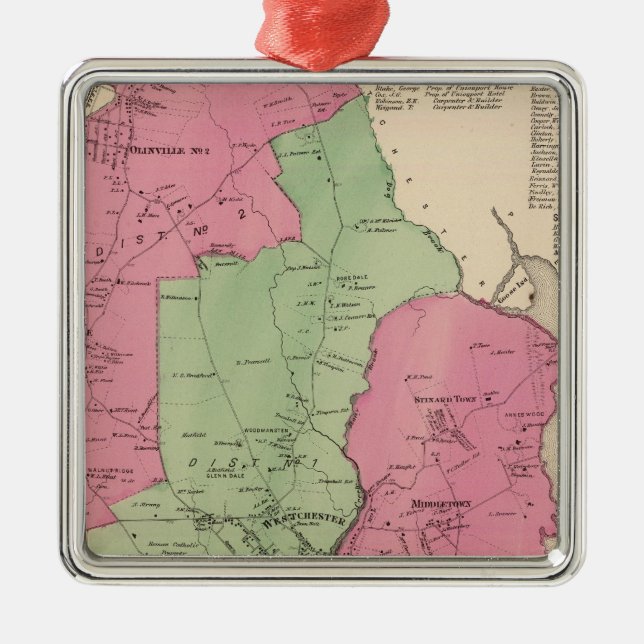 Westchester, NY Metal Ornament (Front)