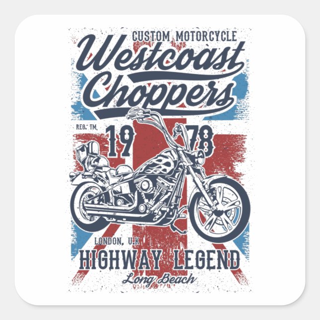 Westcoast Choppers Square Sticker (Front)