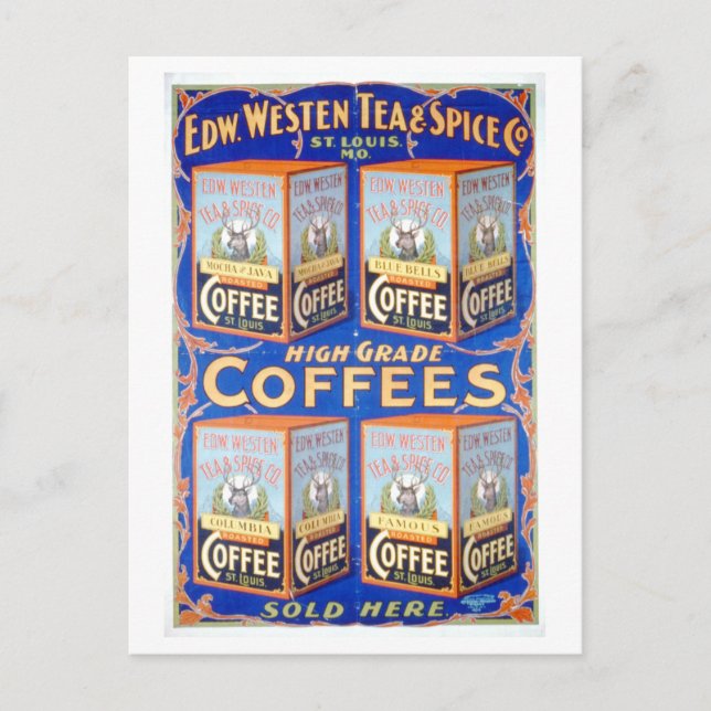 Westen Tea/Spice/Coffee Vintage Advertisement Postcard (Front)