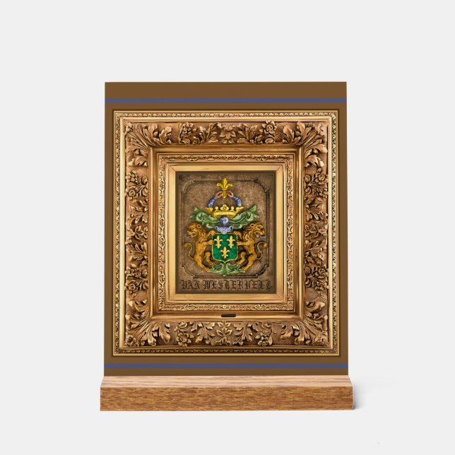 Westerfield Dutch Family Coat Of Arms. Acrylic Sign (Front)