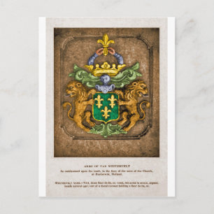 Westerfield Dutch Family Coat Of Arms. Postcard