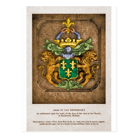 Westerfield Dutch Family Coat Of Arms. Postcard