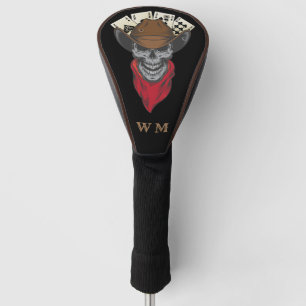 Western Aces N Eights Cowboy Skull Monogram Golf Head Cover