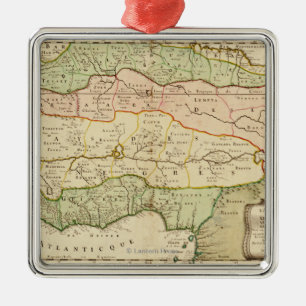Western AfricaPanoramic MapWestern Africa Metal Ornament