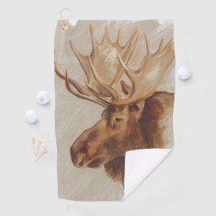 Western American Animal Study Moose Portrait Golf Towel