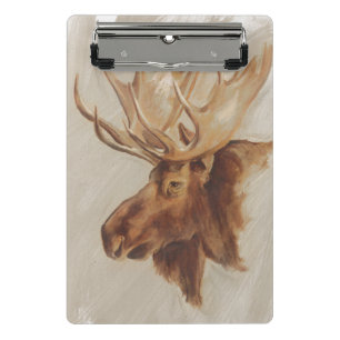 Western American Animal Study   Moose Portrait Mini Clipboard