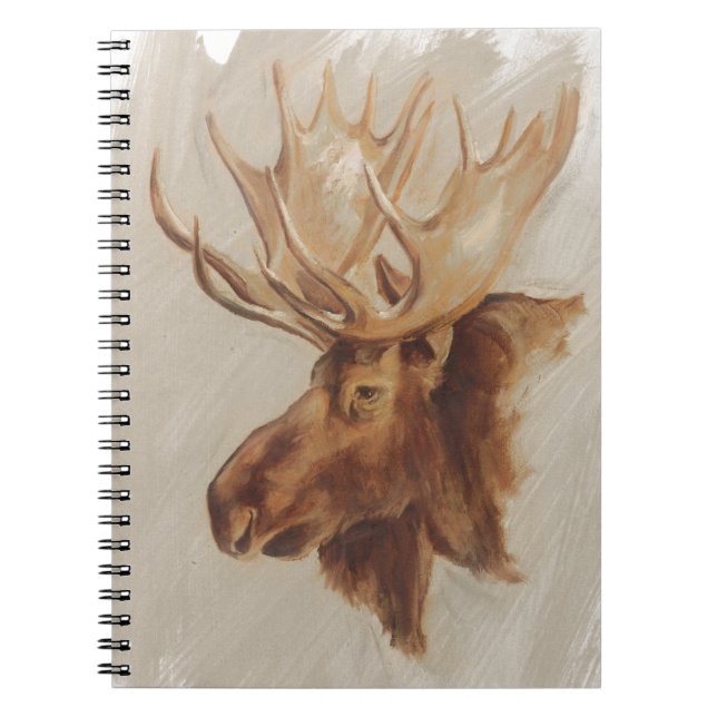 Western American Animal Study | Moose Portrait Notebook (Front)