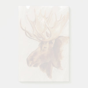 Western American Animal Study Moose Portrait Post-it Notes