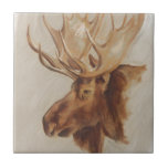 Western American Animal Study | Moose Portrait Tile<br><div class="desc">Enjoy this fresh creative geometric design on a product or wallart piece to enhance and add to the world around you. Artist: Ethan Harper</div>