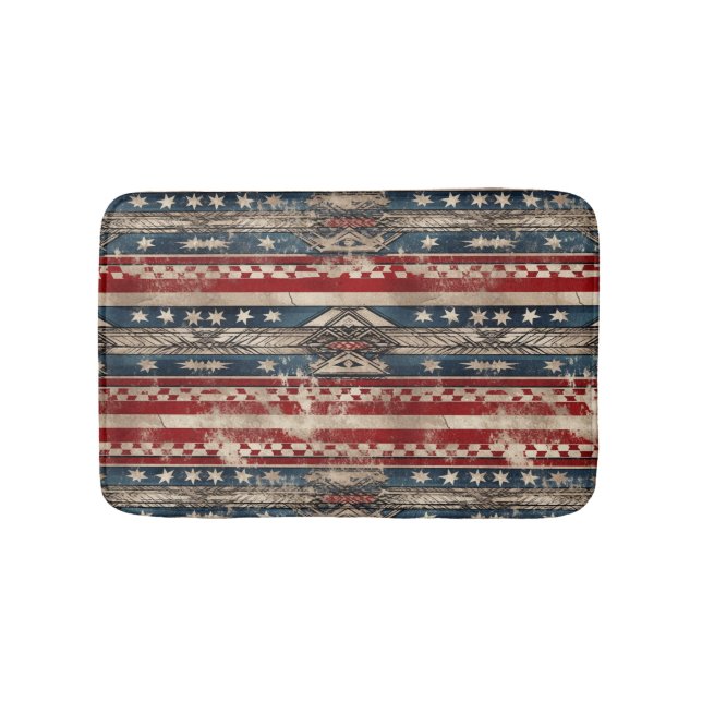 Western American Flag Bath Mat (Front)
