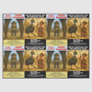 Western Animal Movie Poster Parody Tissue Paper