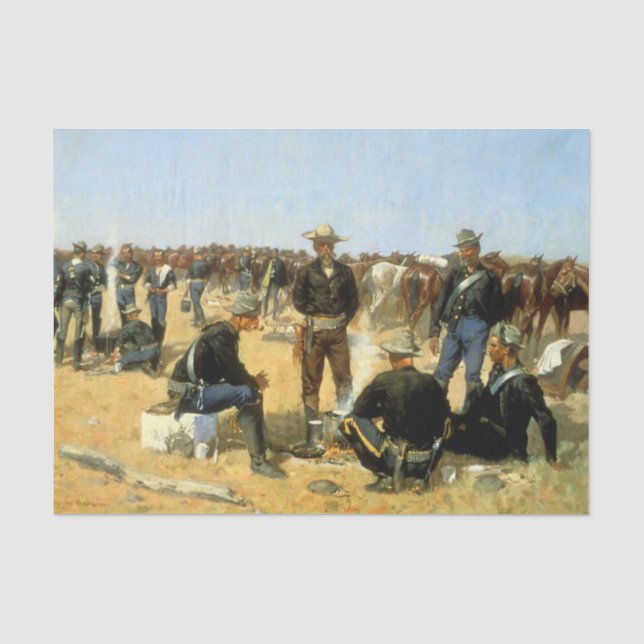Western Art “Cavalryman's Breakfast” Tissue Paper (Front)