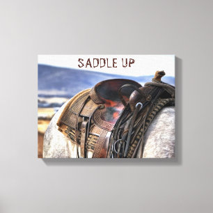 Western Art, Saddle, Horse, Canvas Print