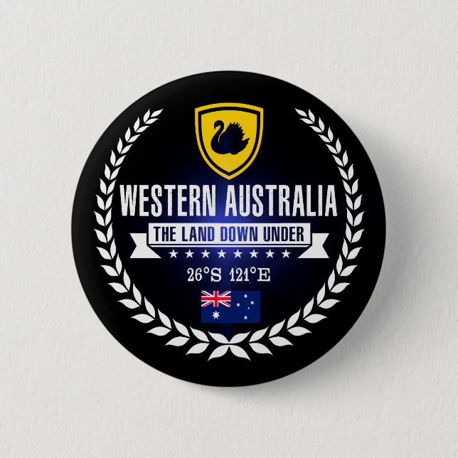 Western Australia 2 Inch Round Button (Front)