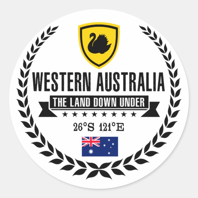 Western Australia Classic Round Sticker (Front)