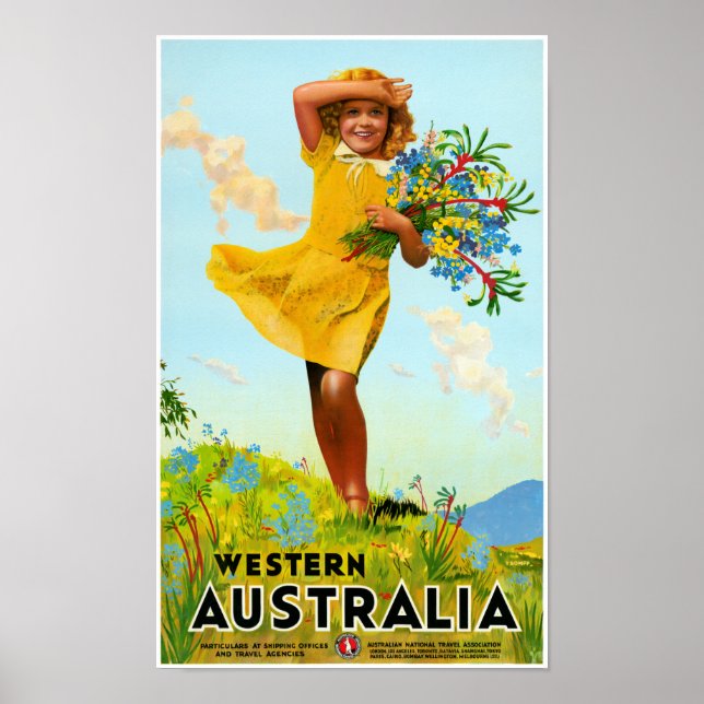 Western Australia Restored Vintage Travel Poster (Front)