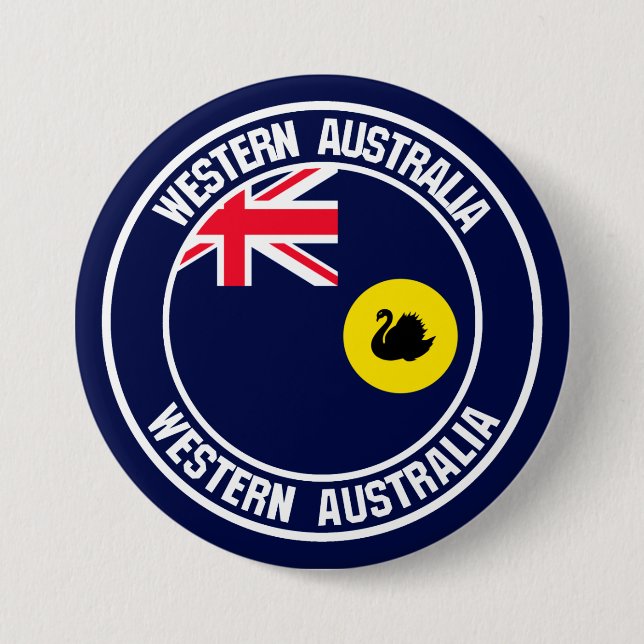 Western Australia Round Emblem 3 Inch Round Button (Front)