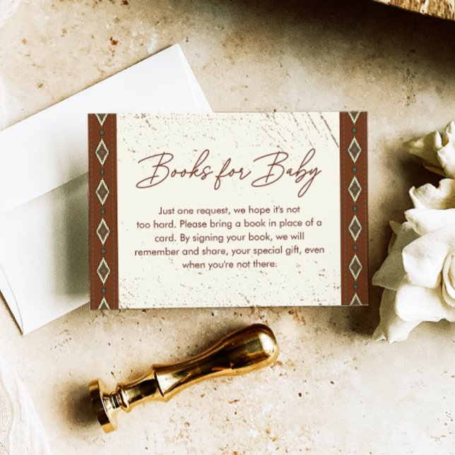 Western Aztec, Rustic Boho Books For Baby Enclosure Card (Creator Uploaded)